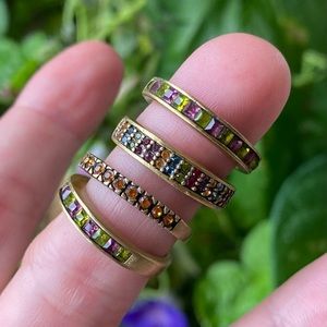 Heidi Daus Stackable Crystal Ring Set of 4 size 5ish